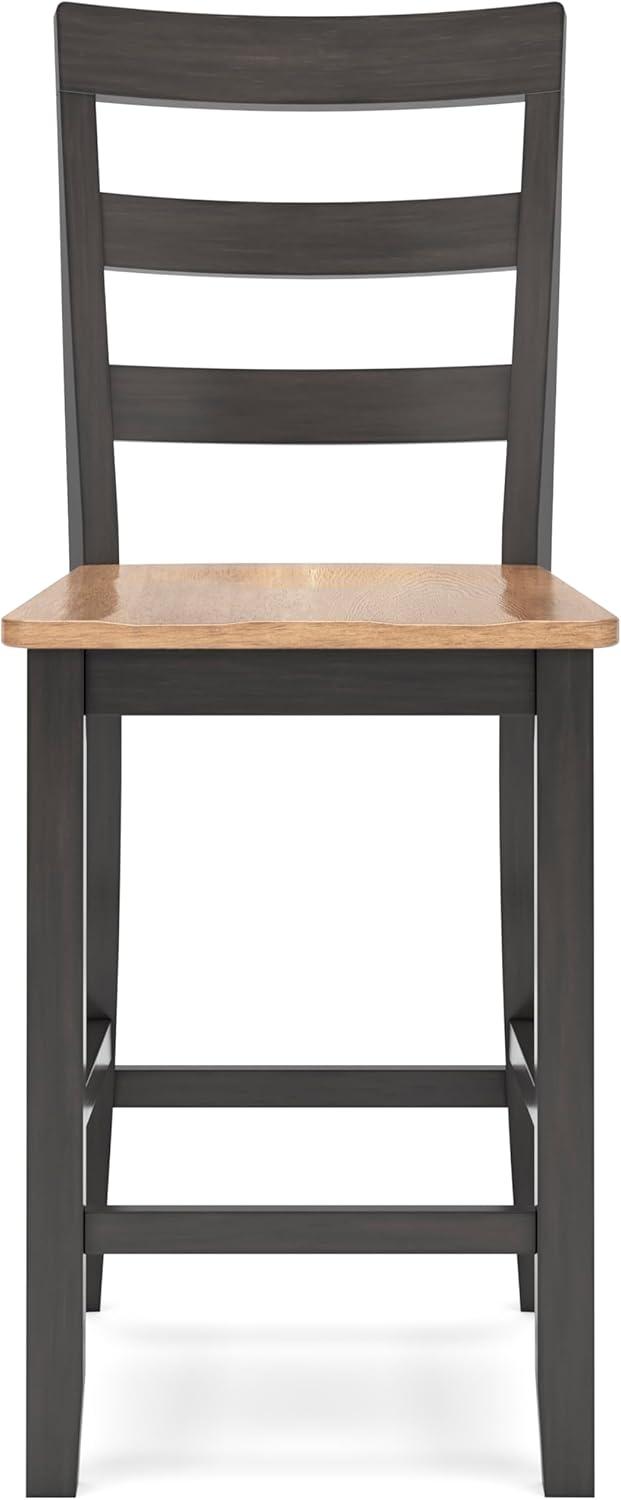imageSignature Design by Ashley Gesthaven Solid Wood Frame Counter Height Barstool Set of 2 Slate BlueNaturalLight Brown Dark Brown