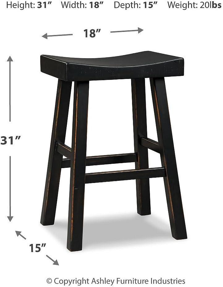 imageSignature Design by Ashley Glosco Modern Farmhouse 25quot Counter Height Barstool 2 Count BlackBlack