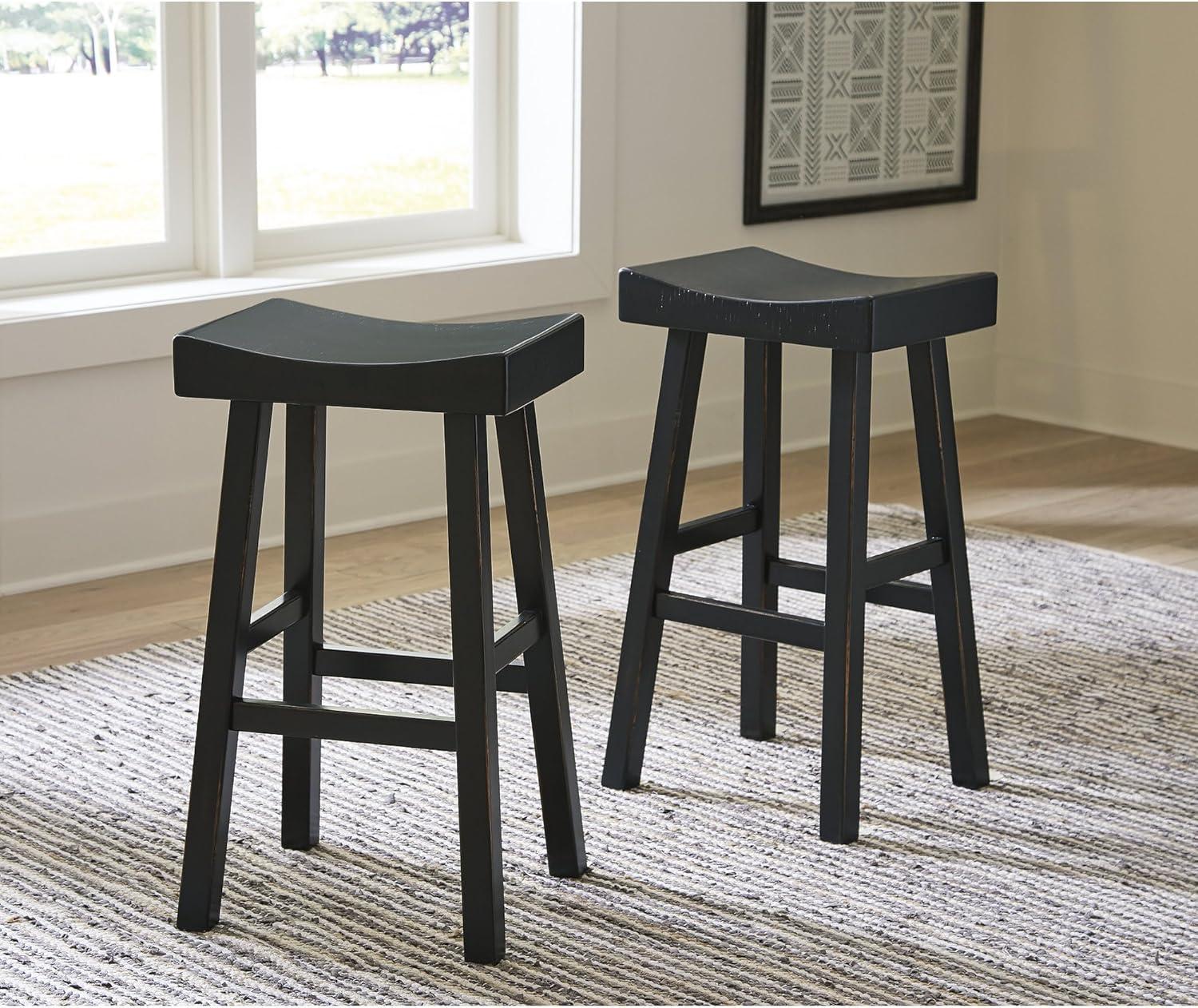 imageSignature Design by Ashley Glosco Modern Farmhouse 25quot Counter Height Barstool 2 Count BlackBlack