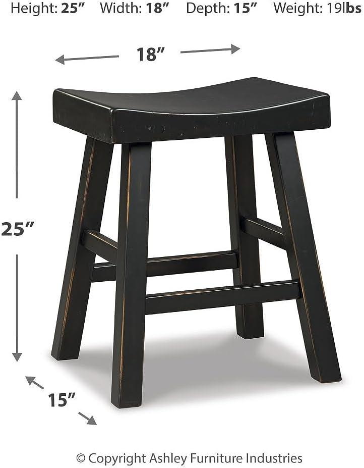 imageSignature Design by Ashley Glosco Modern Farmhouse 25quot Counter Height Barstool 2 Count BlackBlack