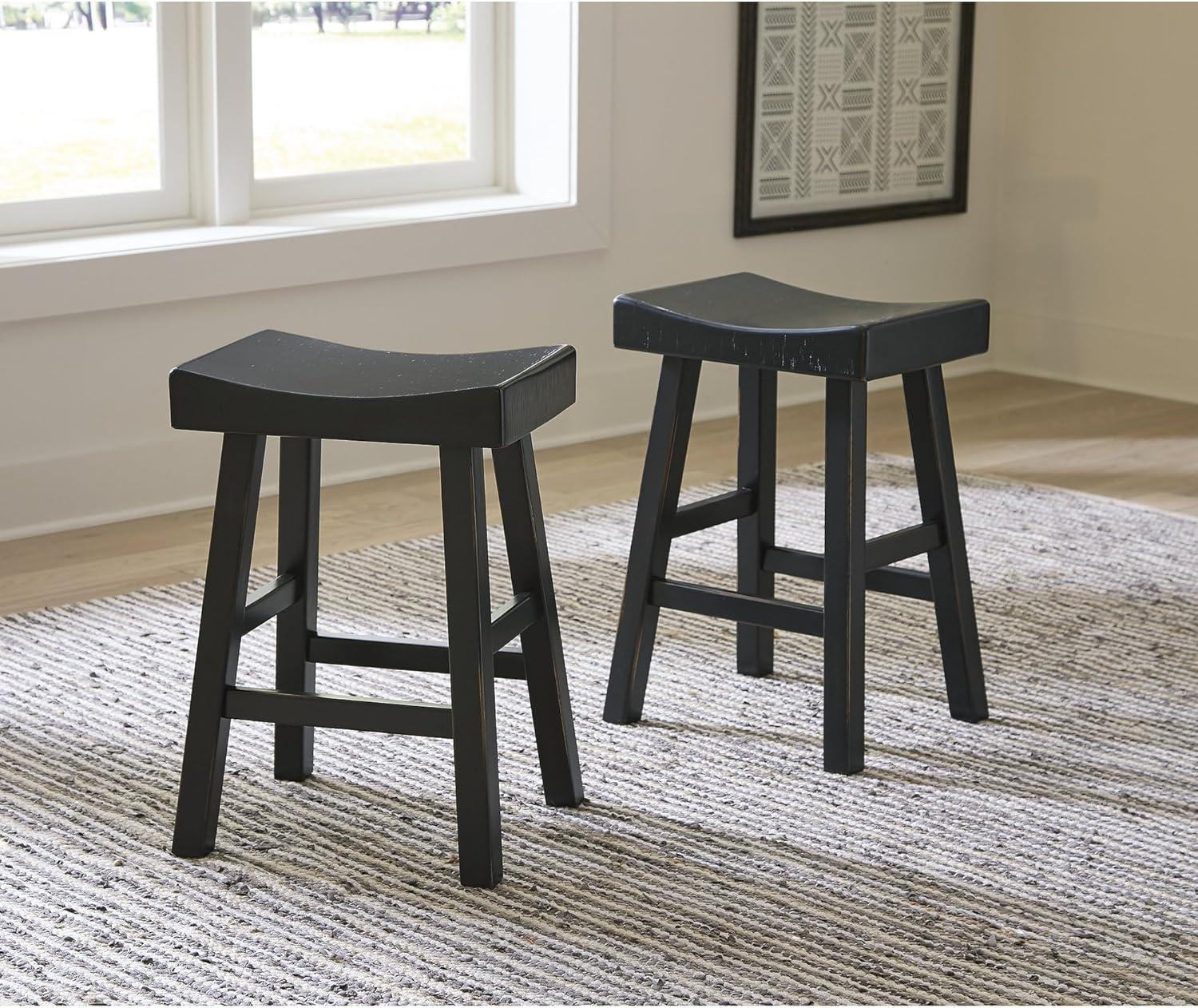imageSignature Design by Ashley Glosco Modern Farmhouse 25quot Counter Height Barstool 2 Count BlackBlack