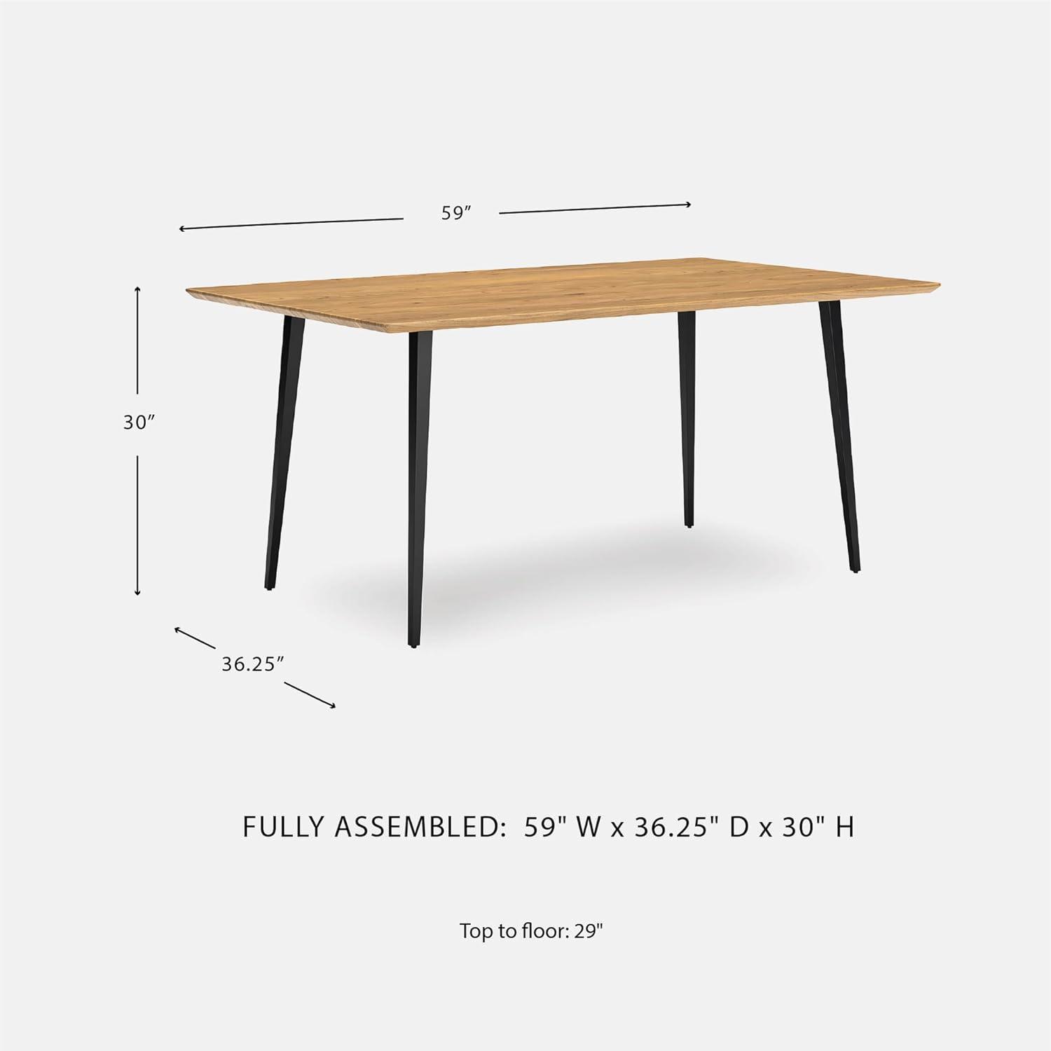 imageSignature Design by Ashley Gretlynn Casual Acacia Wood Dining Table with Metal Legs Light Brown ampamp Black