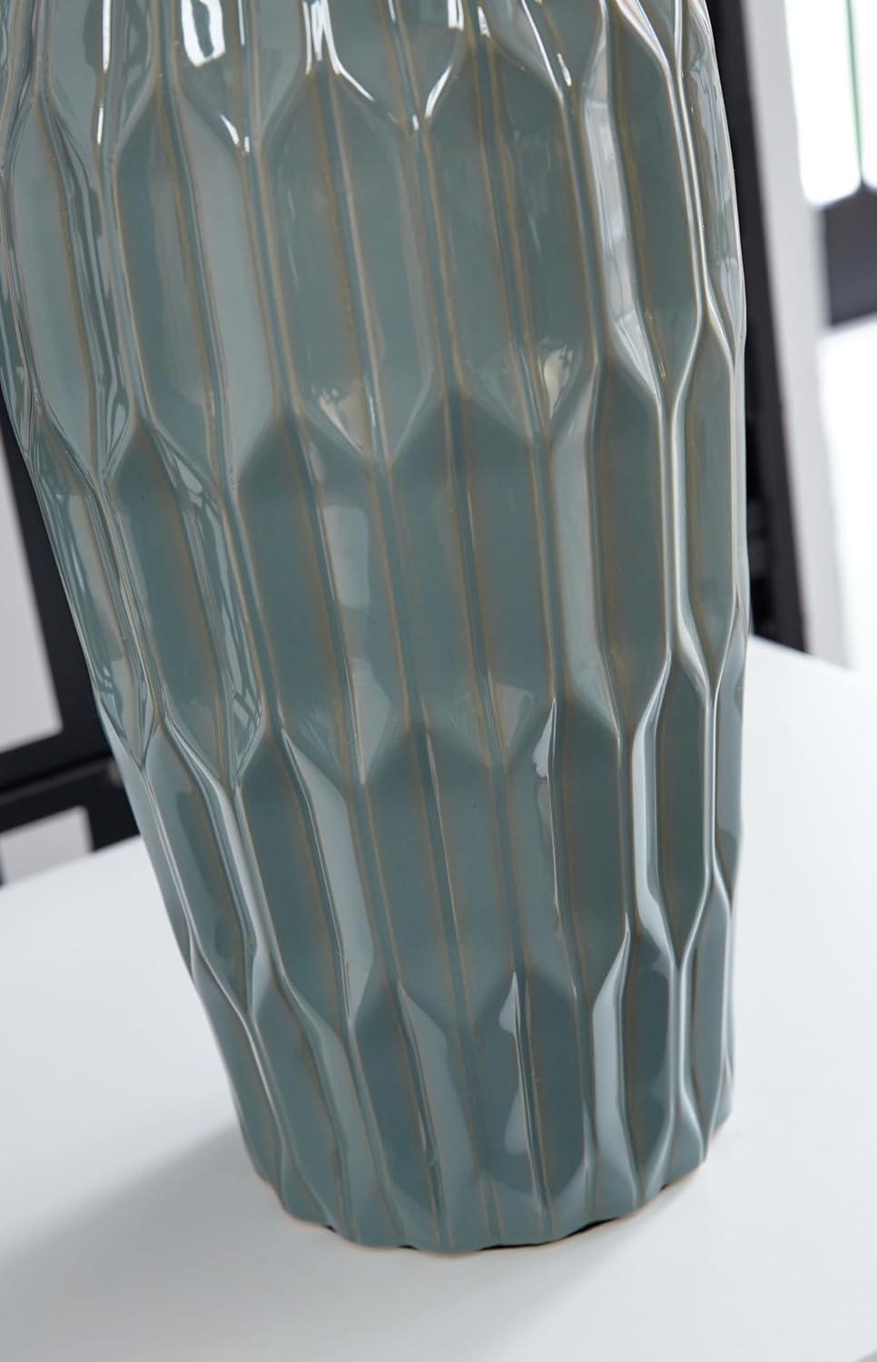 imageSignature Design by Ashley Hadbury Contemporary Ceramic Table Lamp Set with 3Way Switch Set of 2 Light Green ampamp Beige