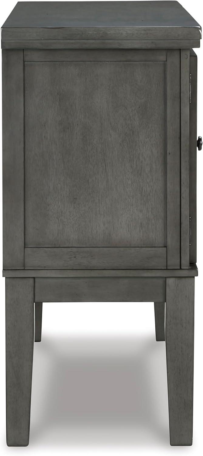 imageSignature Design by Ashley Haddigan Casual Traditional Dining Room Buffet Cabinet with Wine Rack Adjustable Shelf 1 Drawer Wood 54quot Wide Dark BrownGrey
