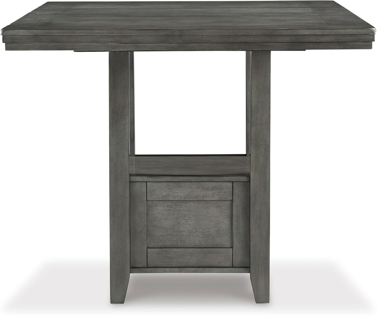 imageSignature Design by Ashley Hallanden Modern Farmhouse Counter Height Dining Room Extension Table Dark GrayGrey