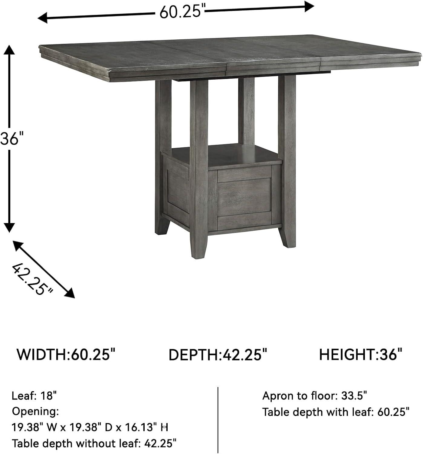 imageSignature Design by Ashley Hallanden Modern Farmhouse Counter Height Dining Room Extension Table Dark GrayGrey
