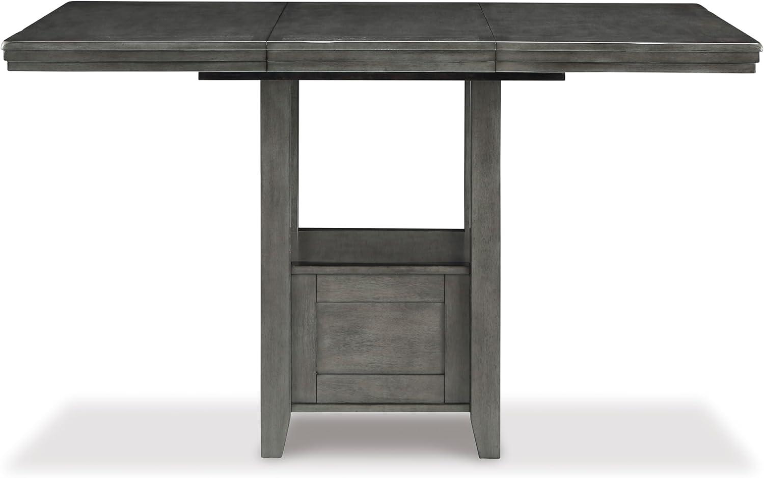 imageSignature Design by Ashley Hallanden Modern Farmhouse Counter Height Dining Room Extension Table Dark GrayGrey