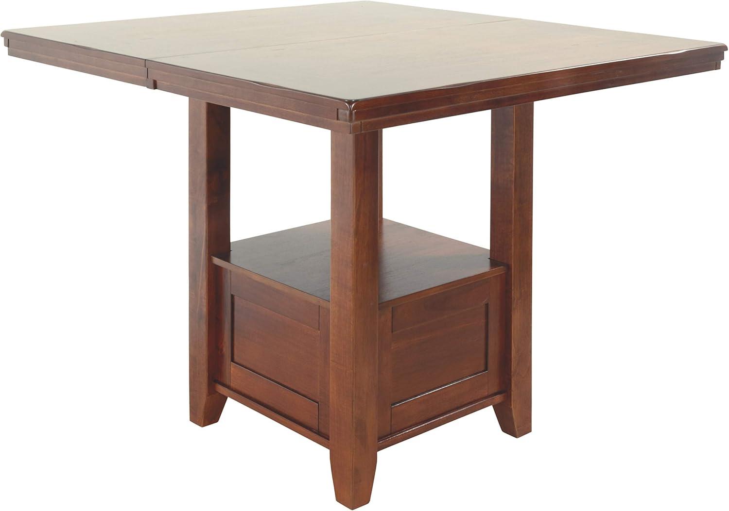 imageSignature Design by Ashley Hallanden Modern Farmhouse Counter Height Dining Room Extension Table Dark GrayMedium Brown