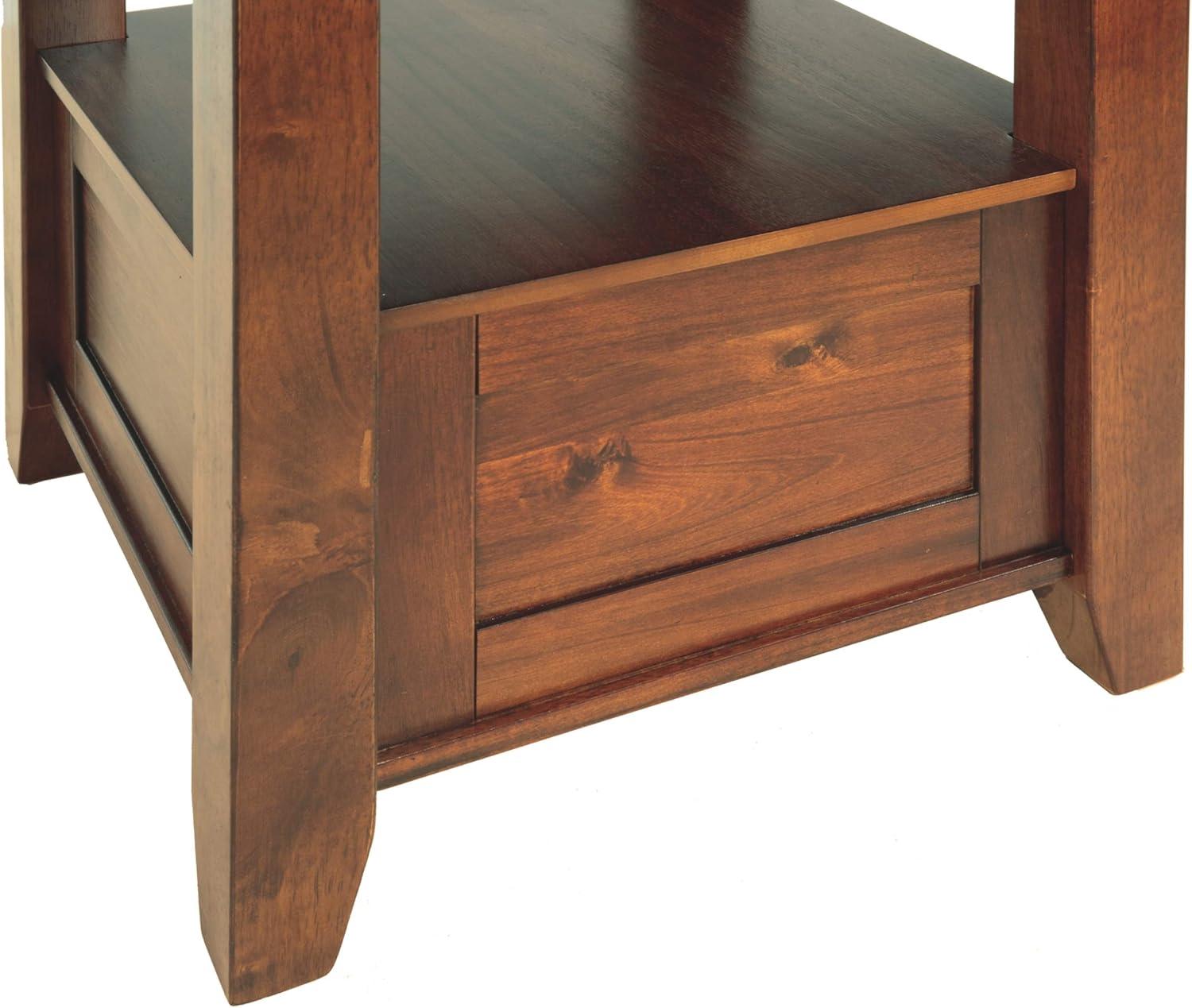 imageSignature Design by Ashley Hallanden Modern Farmhouse Counter Height Dining Room Extension Table Dark GrayMedium Brown