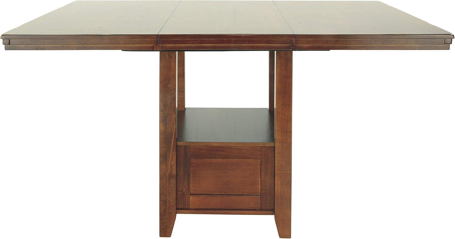imageSignature Design by Ashley Hallanden Modern Farmhouse Counter Height Dining Room Extension Table Dark GrayMedium Brown
