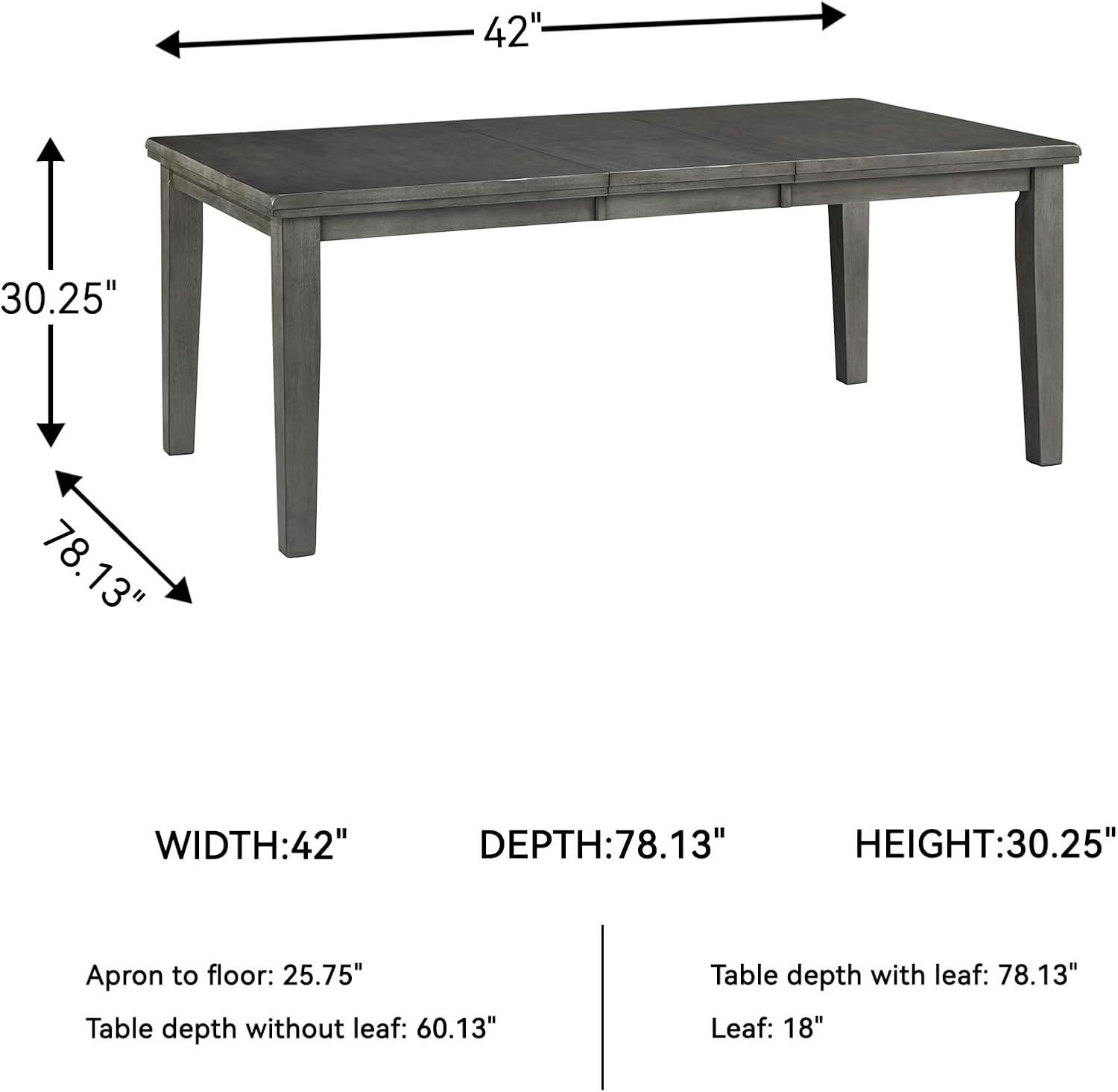 imageSignature Design by Ashley Hallanden Modern Farmhouse Rectangular Dining Room Butterfly Extension Table with SelfStoring Leaf Seats Up to 6 Wood Dark GrayGrey