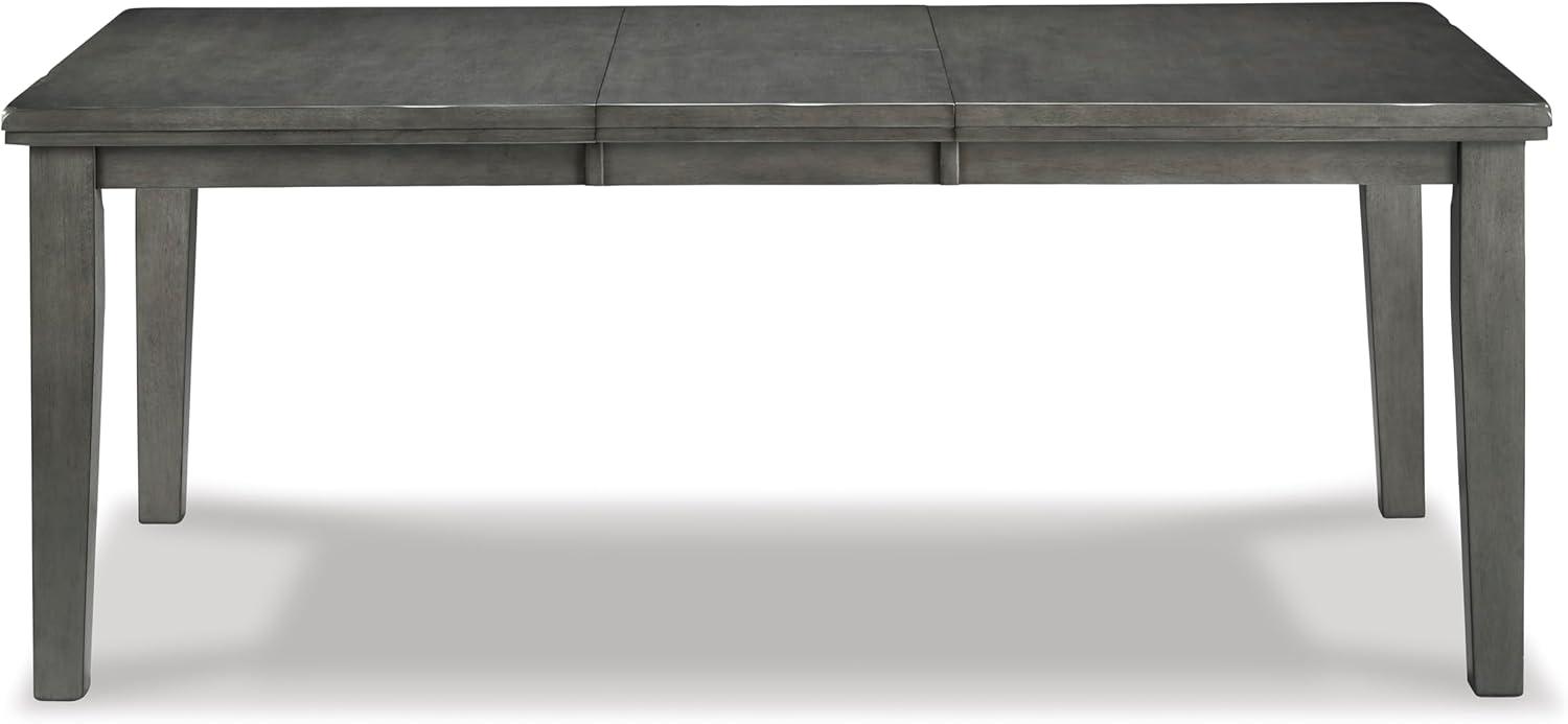 imageSignature Design by Ashley Hallanden Modern Farmhouse Rectangular Dining Room Butterfly Extension Table with SelfStoring Leaf Seats Up to 6 Wood Dark GrayGrey