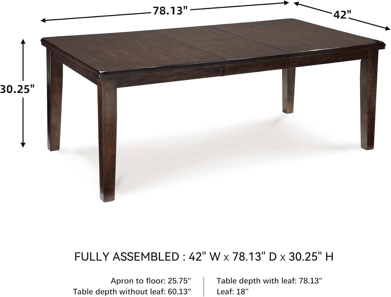 imageSignature Design by Ashley Hallanden Modern Farmhouse Rectangular Dining Room Butterfly Extension Table with SelfStoring Leaf Seats Up to 6 Wood Dark GrayDark Brown