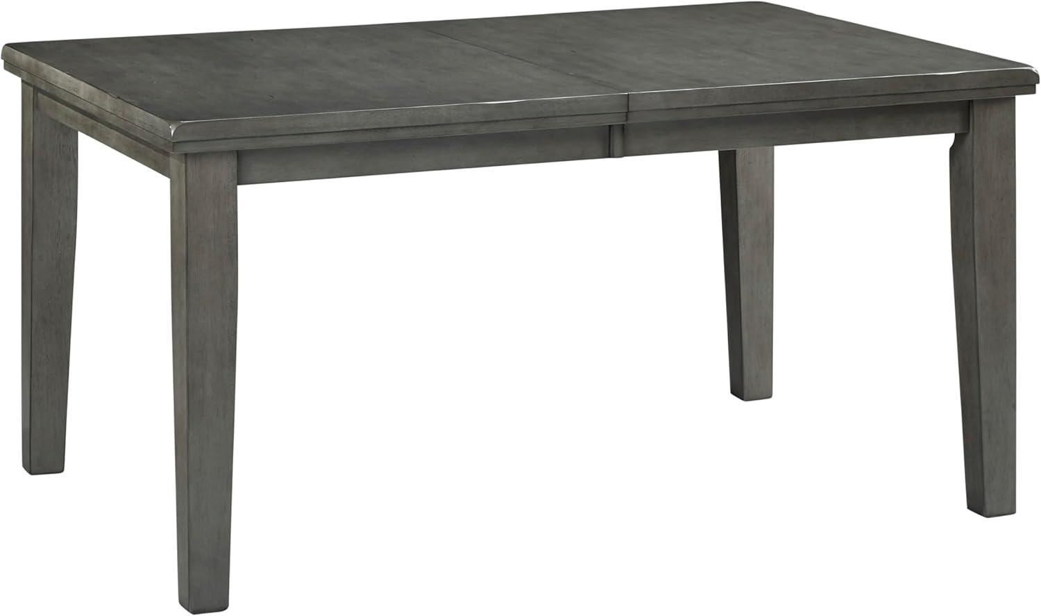 imageSignature Design by Ashley Hallanden Modern Farmhouse Rectangular Dining Room Butterfly Extension Table with SelfStoring Leaf Seats Up to 6 Wood Dark GrayGrey