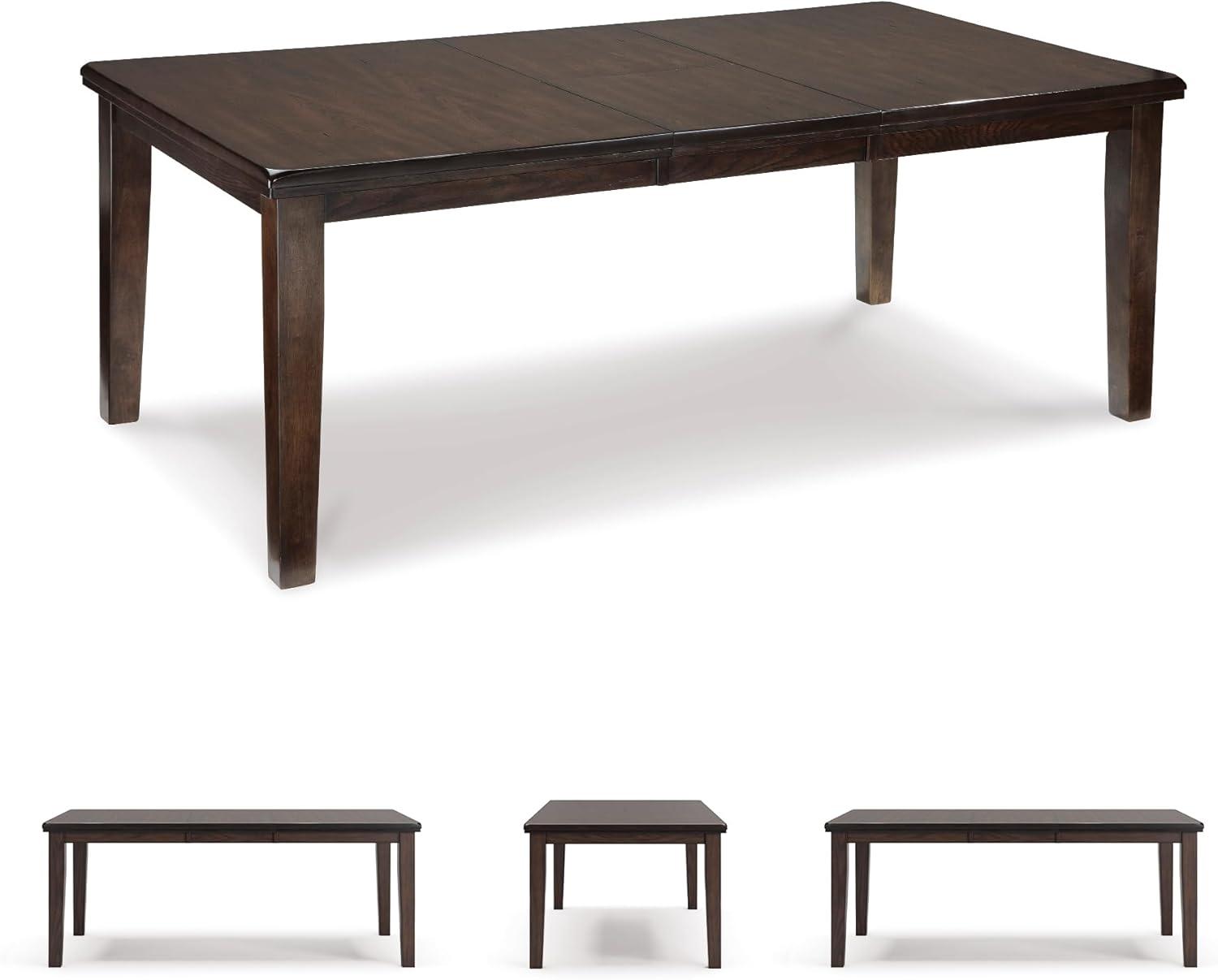 imageSignature Design by Ashley Hallanden Modern Farmhouse Rectangular Dining Room Butterfly Extension Table with SelfStoring Leaf Seats Up to 6 Wood Dark GrayDark Brown