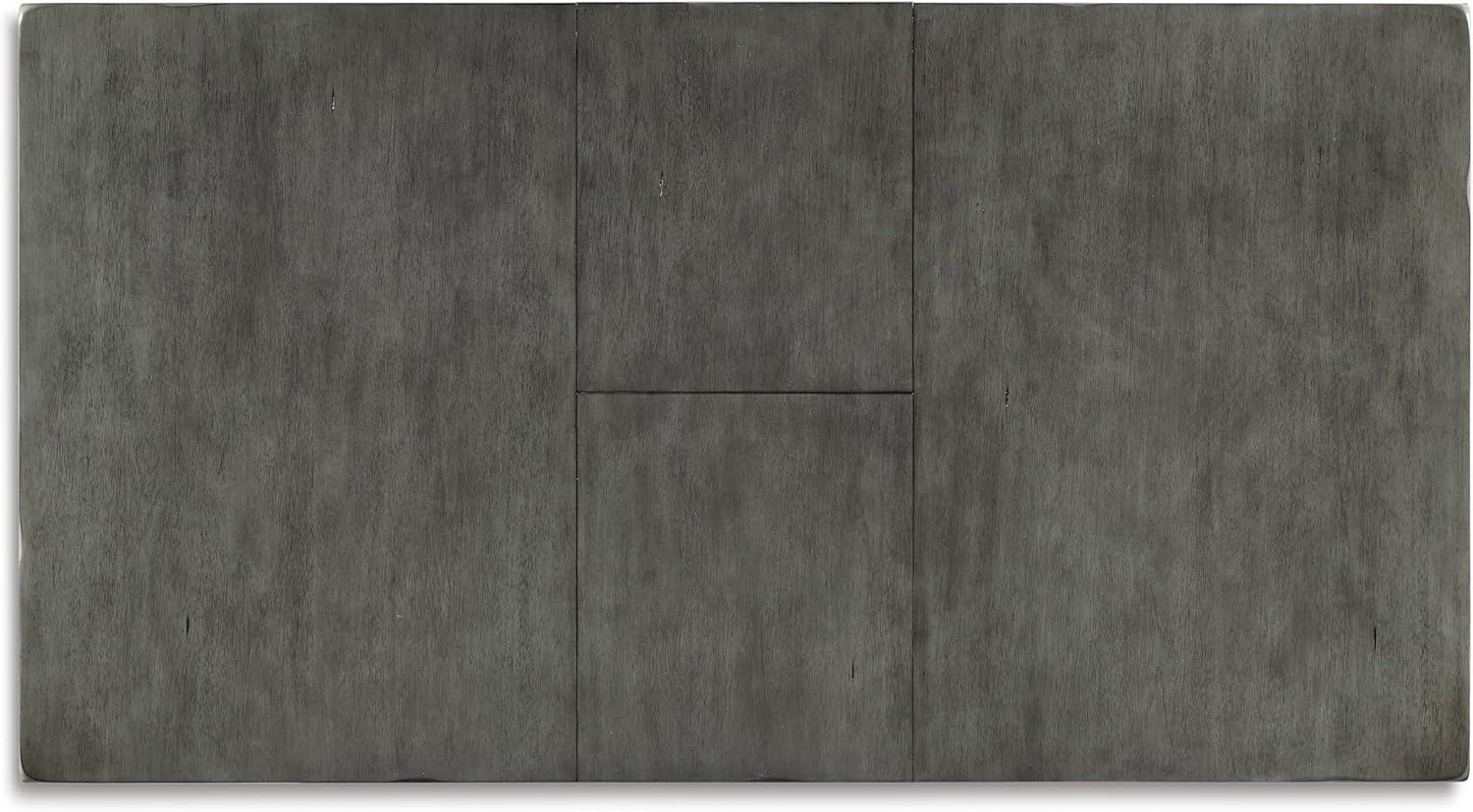 imageSignature Design by Ashley Hallanden Modern Farmhouse Rectangular Dining Room Butterfly Extension Table with SelfStoring Leaf Seats Up to 6 Wood Dark GrayGrey
