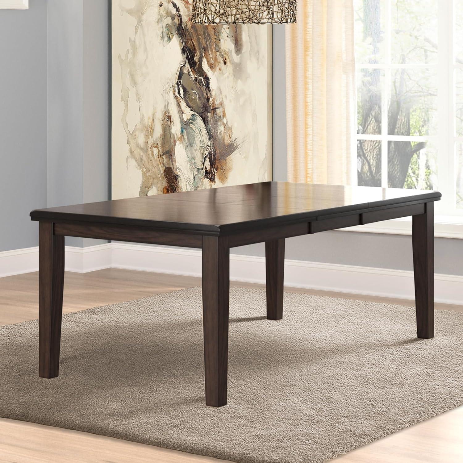 imageSignature Design by Ashley Hallanden Modern Farmhouse Rectangular Dining Room Butterfly Extension Table with SelfStoring Leaf Seats Up to 6 Wood Dark GrayDark Brown
