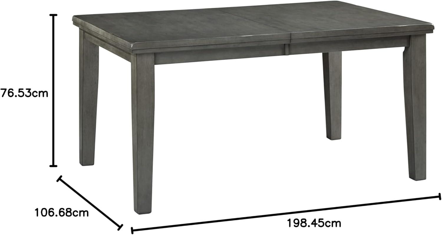 imageSignature Design by Ashley Hallanden Modern Farmhouse Rectangular Dining Room Butterfly Extension Table with SelfStoring Leaf Seats Up to 6 Wood Dark GrayGrey