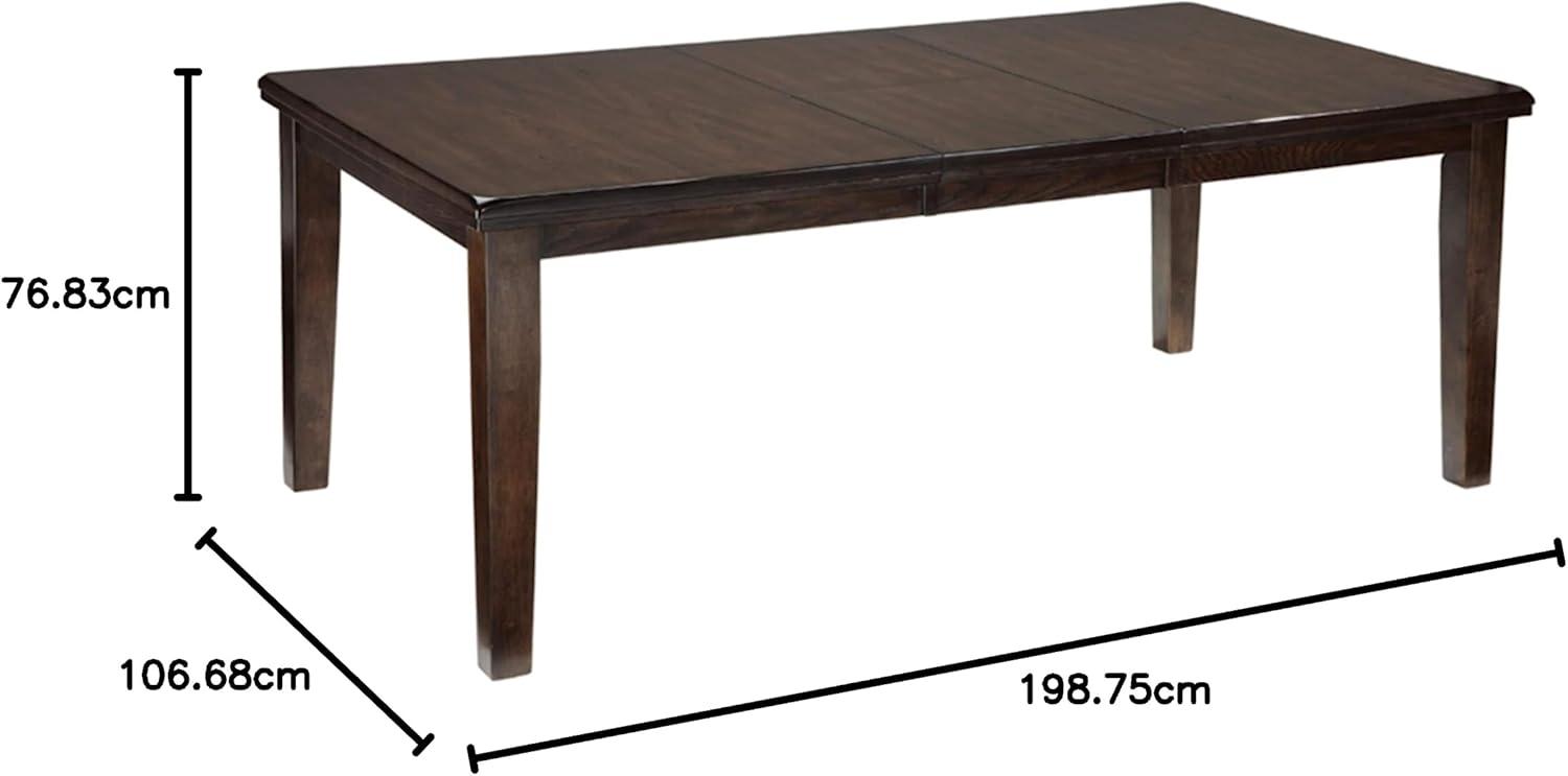 imageSignature Design by Ashley Hallanden Modern Farmhouse Rectangular Dining Room Butterfly Extension Table with SelfStoring Leaf Seats Up to 6 Wood Dark GrayDark Brown