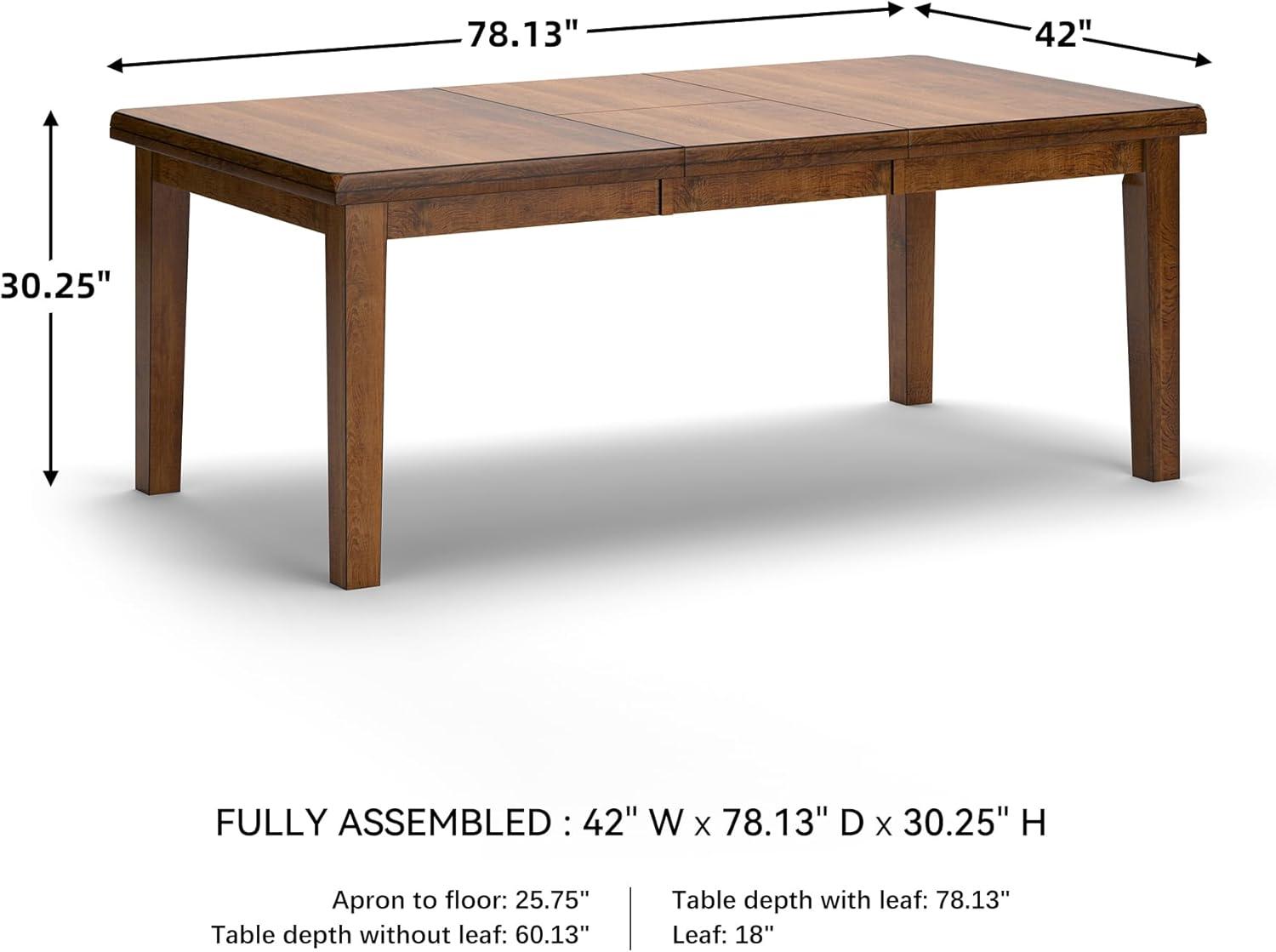 imageSignature Design by Ashley Hallanden Modern Farmhouse Rectangular Dining Room Butterfly Extension Table with SelfStoring Leaf Seats Up to 6 Wood Dark GrayMedium Brown