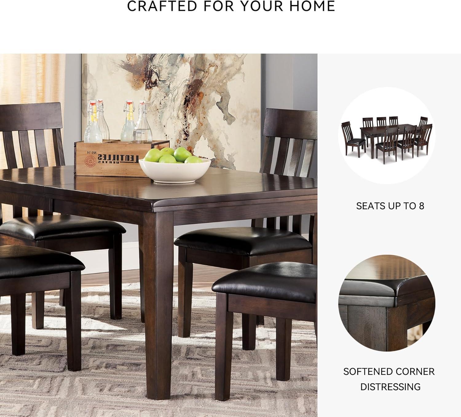 imageSignature Design by Ashley Hallanden Modern Farmhouse Rectangular Dining Room Butterfly Extension Table with SelfStoring Leaf Seats Up to 6 Wood Dark GrayDark Brown