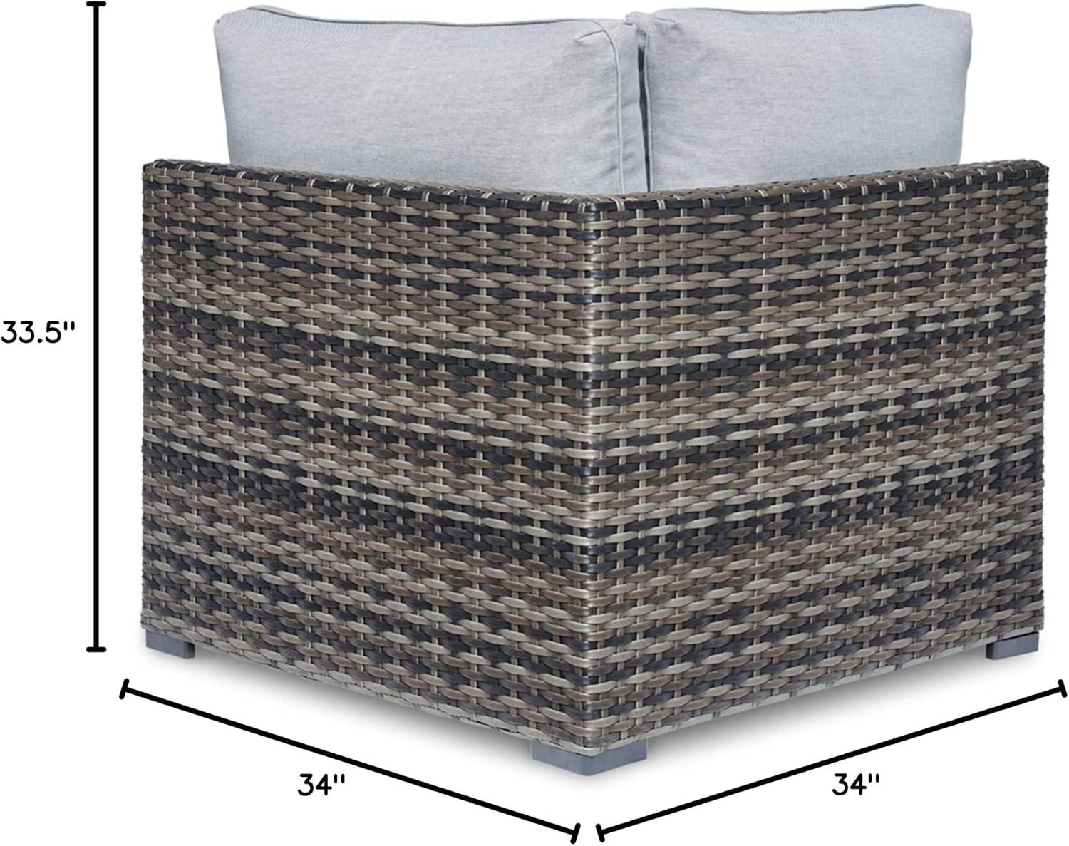 imageSignature Design by Ashley Harbor Court Corner Cushion 2 Count Nuvella Weather Resistant Fabric Dark Brown ampamp Light Gray