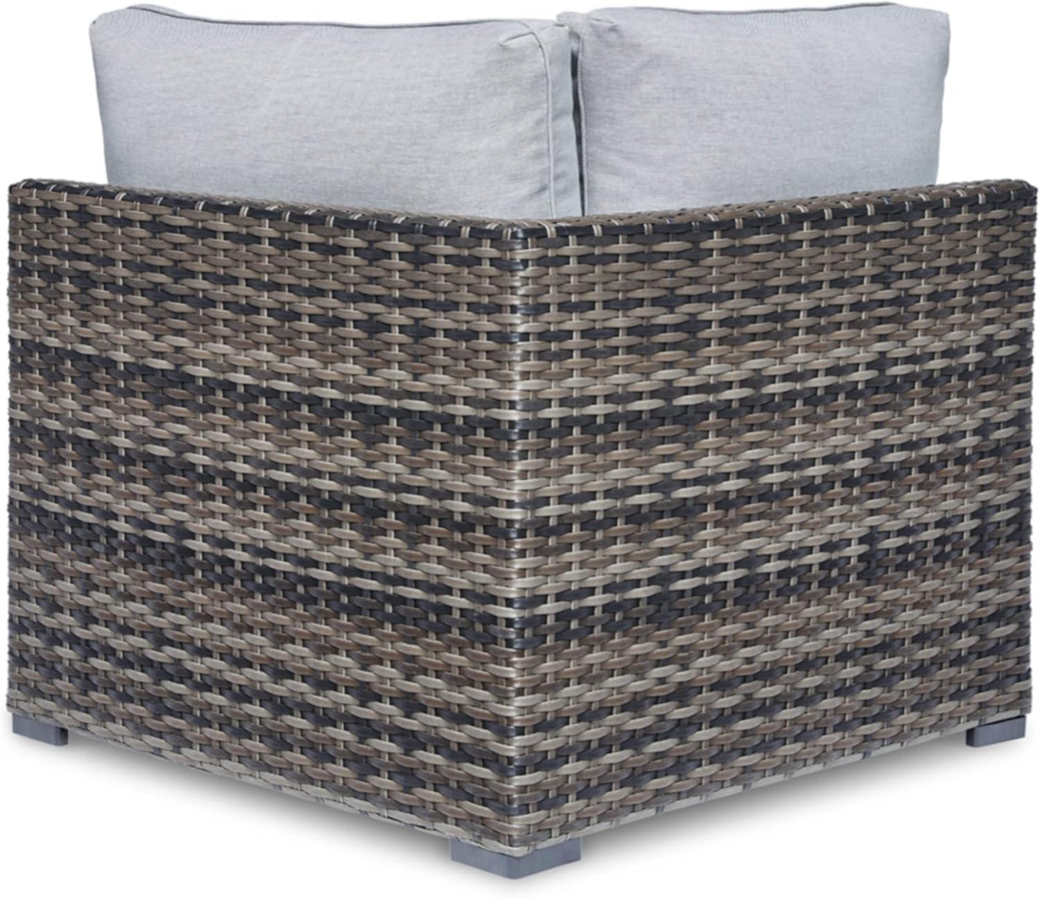 imageSignature Design by Ashley Harbor Court Corner Cushion 2 Count Nuvella Weather Resistant Fabric Dark Brown ampamp Light Gray