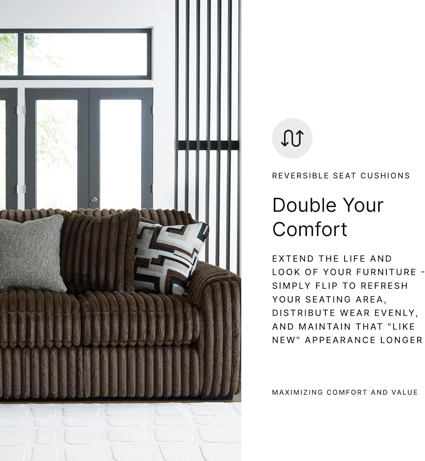 imageSignature Design by Ashley Harbor Court Corner Cushion 2 Count Nuvella Weather Resistant Fabric Dark Brown ampamp Light Gray