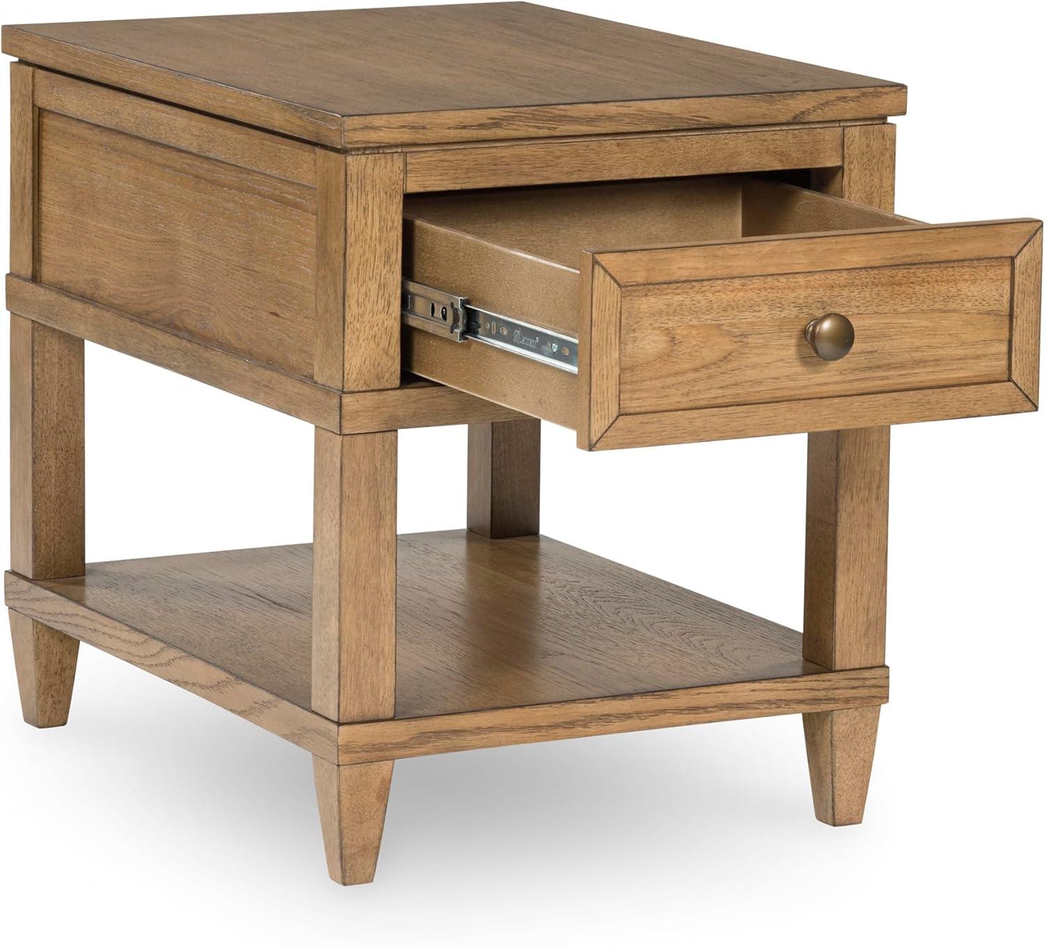 imageSignature Design by Ashley Havalance Farmhouse Rectangular End Table Floor Shelf Wood 26quot W x 2413quot D x 24quot H Vintage Gray ampamp White with Weathered FinishLight Brown