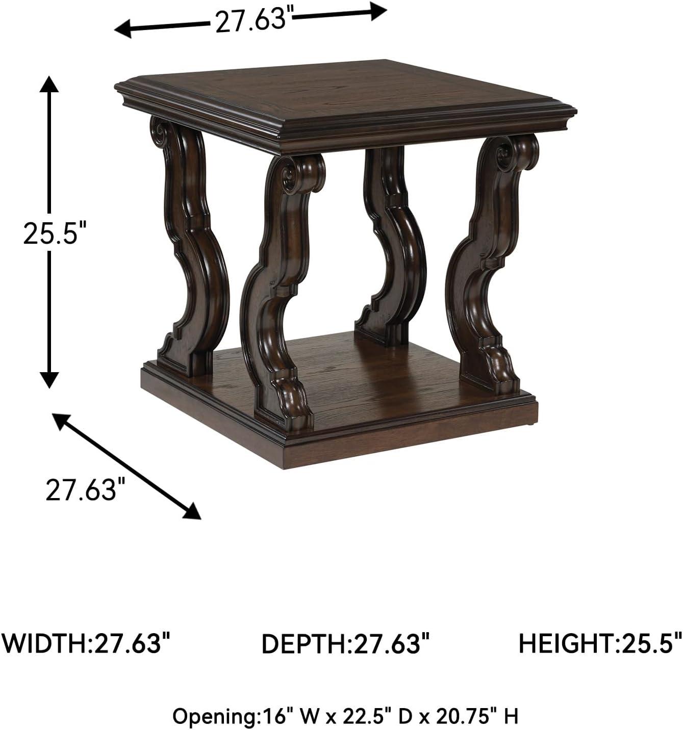 imageSignature Design by Ashley Havalance Farmhouse Rectangular End Table Floor Shelf Wood 26quot W x 2413quot D x 24quot H Vintage Gray ampamp White with Weathered FinishDark Brown
