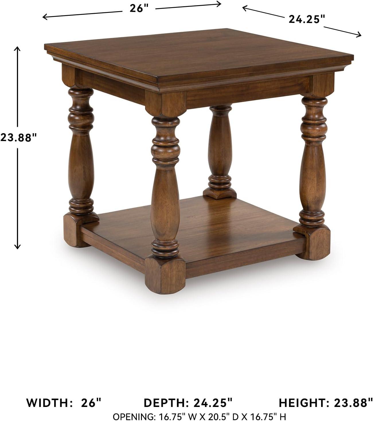 imageSignature Design by Ashley Havalance Farmhouse Rectangular End Table Floor Shelf Wood 26quot W x 2413quot D x 24quot H Vintage Gray ampamp White with Weathered FinishBrown