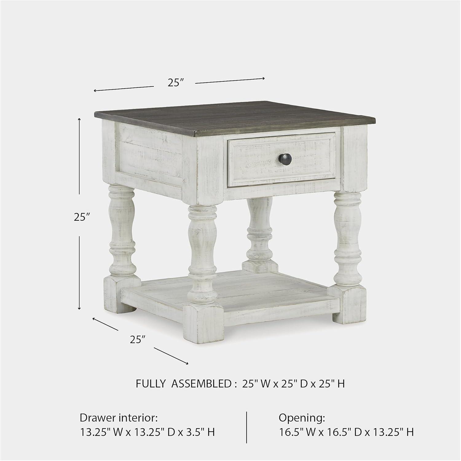 imageSignature Design by Ashley Havalance French Country Square End Table White ampamp GrayTable
