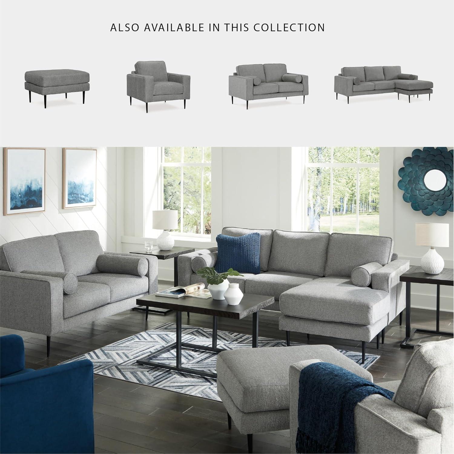 imageSignature Design by Ashley Hazela Contemporary Sectional Sofa Couch with Chaise Lounge GrayGrey