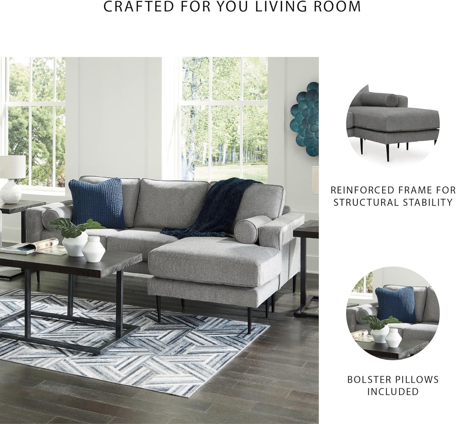 imageSignature Design by Ashley Hazela Contemporary Sectional Sofa Couch with Chaise Lounge GrayGrey