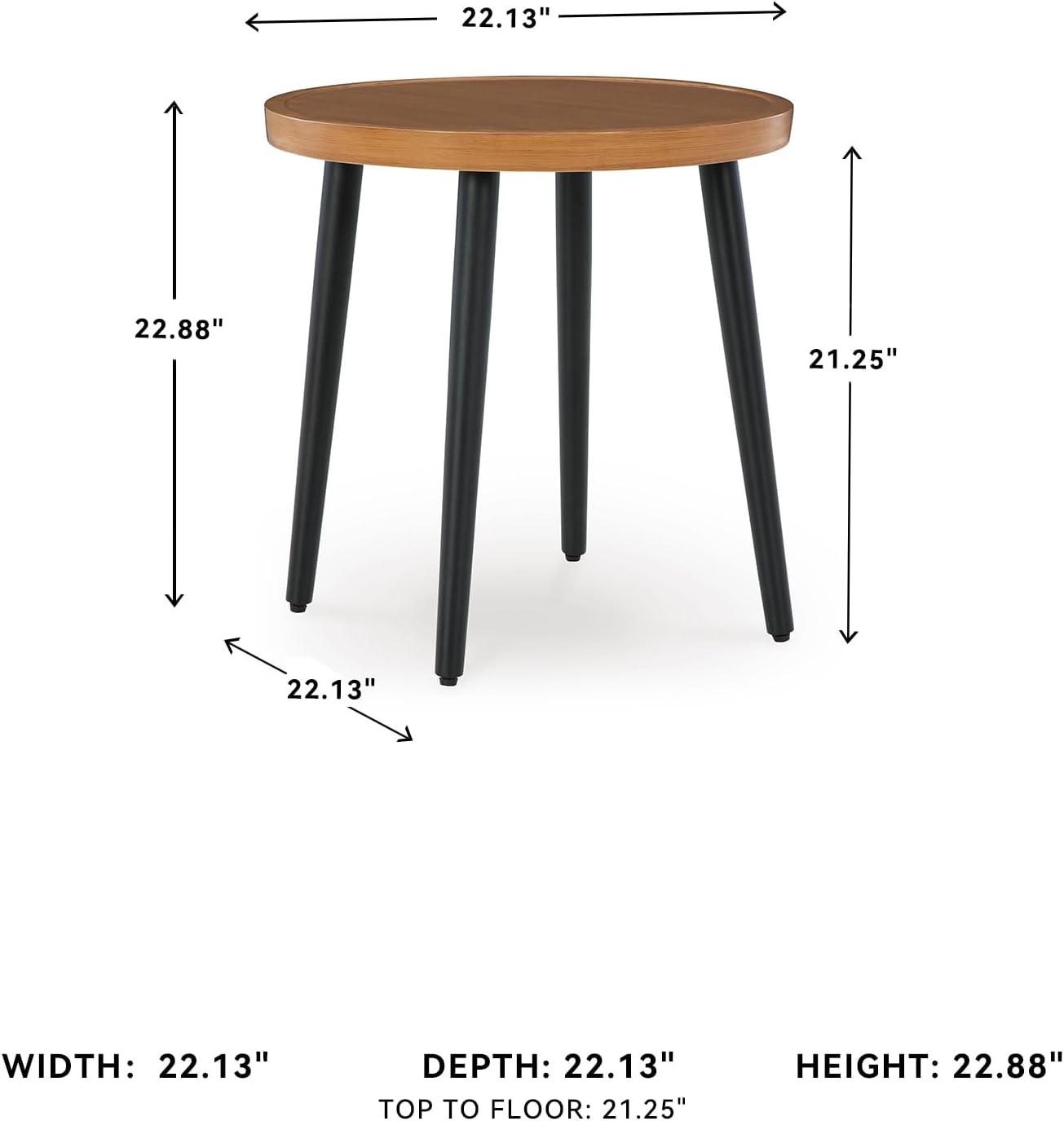 imageSignature Design by Ashley Horizon Hall Vintage Outdoor Nuvella Weather Resistant Fabric Resin Wicker Sofa with Cushion and 2 Accent Pillows Green ampamp Dark BrownOutdoor End Table