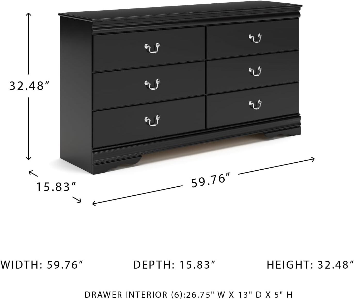 imageSignature Design by Ashley Huey Vineyard Classic 6 Drawer Dresser BLackBlack