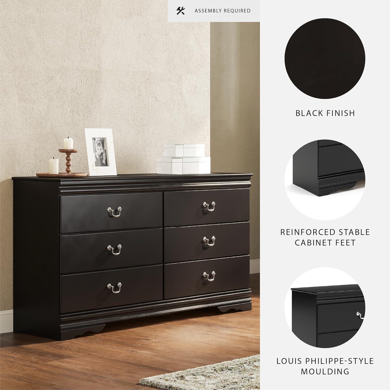 imageSignature Design by Ashley Huey Vineyard Classic 6 Drawer Dresser BLackBlack