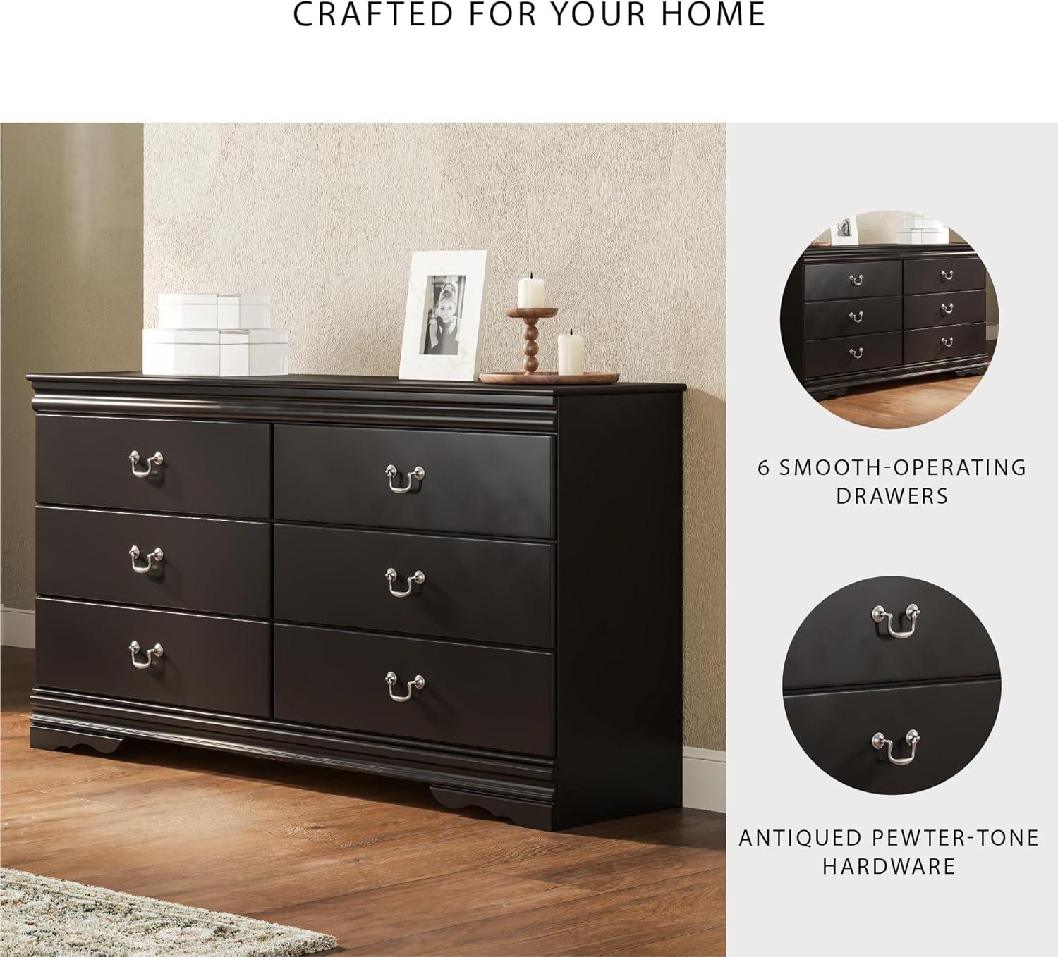 imageSignature Design by Ashley Huey Vineyard Classic 6 Drawer Dresser BLackBlack