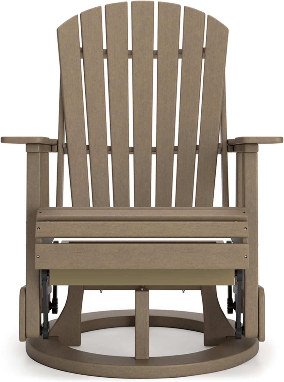 imageSignature Design by Ashley Hyland Wave Modern Outdoor Swivel Glider Chair Gentle Gliding Motion Stainless Steel Hardware and HDPE 3088quot W x 305quot D x 4163quot H BlackBrown