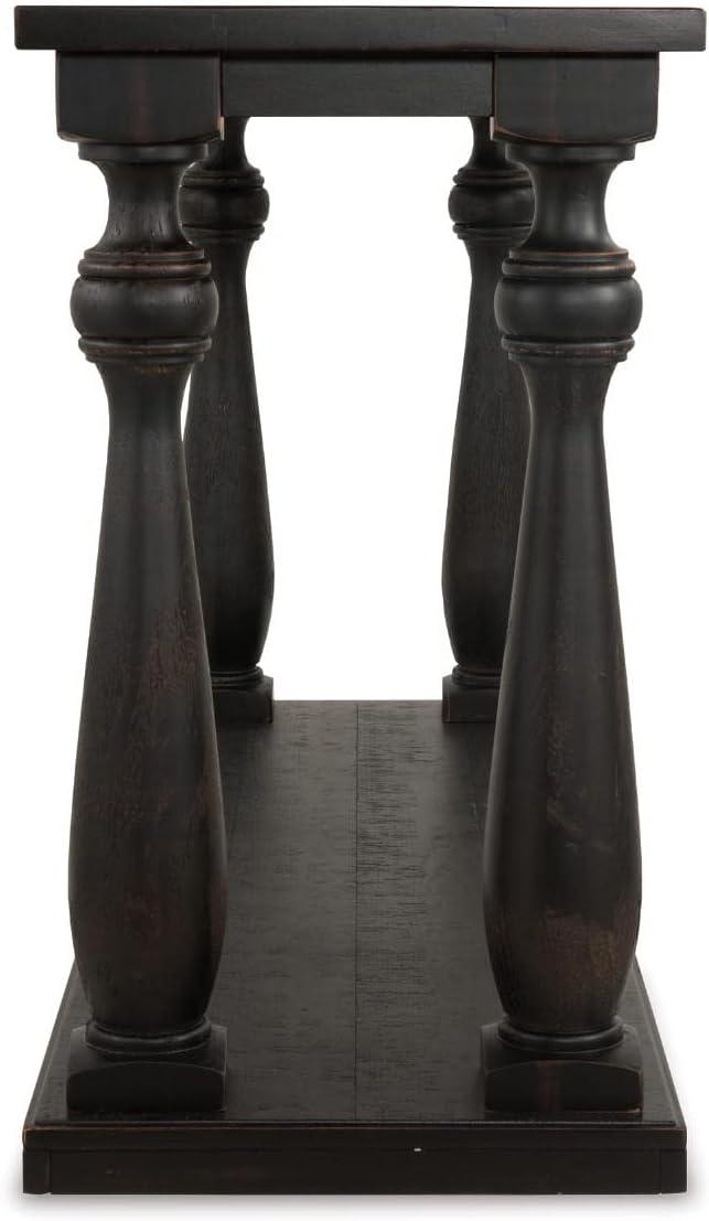 imageSignature Design by Ashley Johnelle Casual Sofa Table Planklook Framed Tabletop Weathered Finish Elm Veneers and Wood 60quot W x 18quot D x 3188quot H GrayBlack