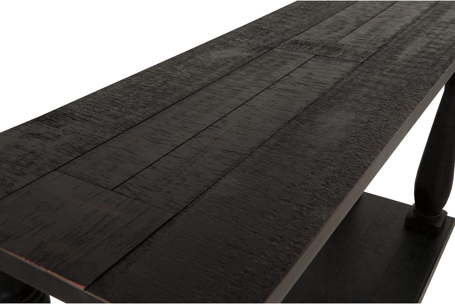 imageSignature Design by Ashley Johnelle Casual Sofa Table Planklook Framed Tabletop Weathered Finish Elm Veneers and Wood 60quot W x 18quot D x 3188quot H GrayBlack