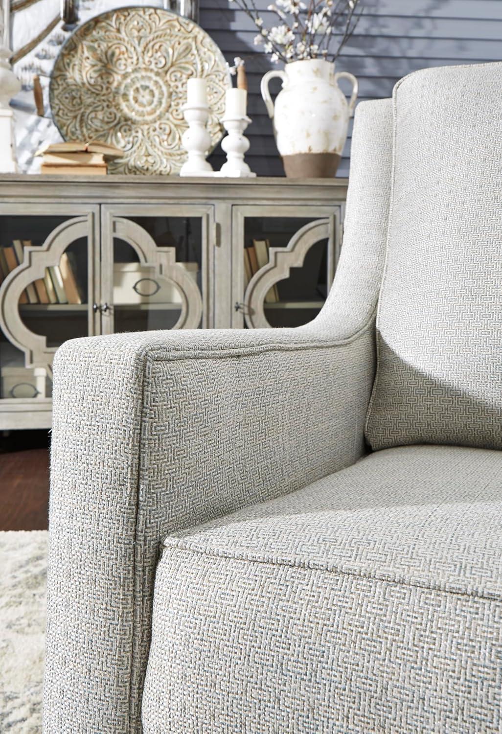 imageSignature Design by Ashley Kambria Striped Upholstered Swivel Accent Glider Chair Ivory ampamp BlackWhite