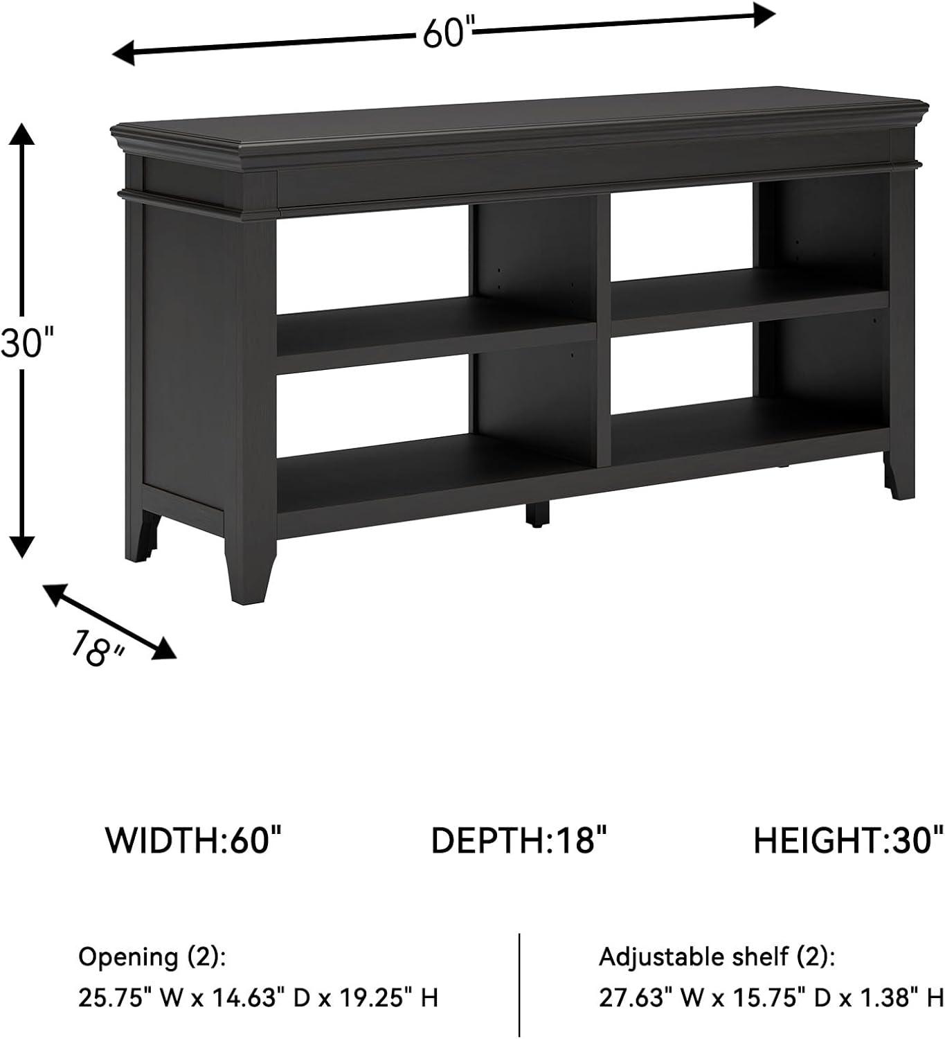 imageSignature Design by Ashley Kanwyn Classic Credenza with 2 Adjustable Shelves WhiteBlack