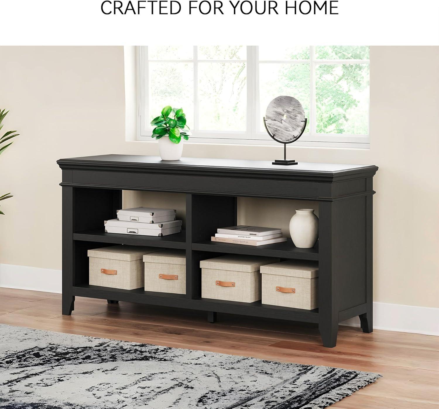 imageSignature Design by Ashley Kanwyn Classic Credenza with 2 Adjustable Shelves WhiteBlack