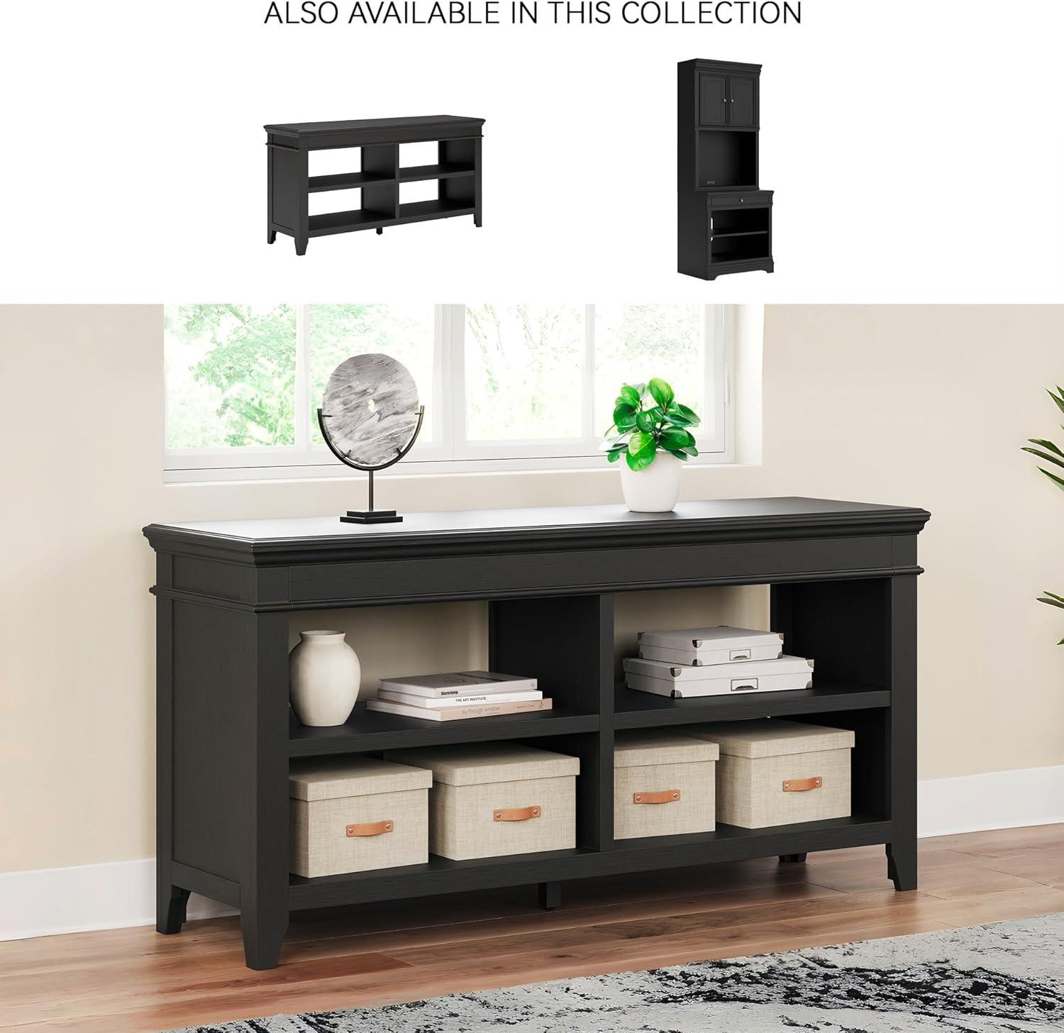 imageSignature Design by Ashley Kanwyn Classic Credenza with 2 Adjustable Shelves WhiteBlack