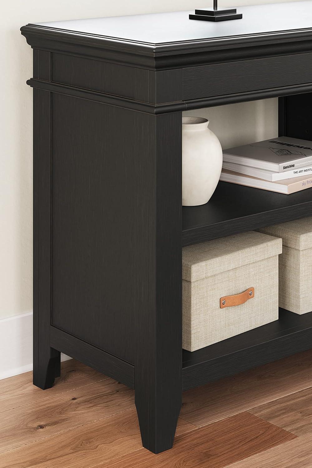 imageSignature Design by Ashley Kanwyn Classic Credenza with 2 Adjustable Shelves WhiteBlack