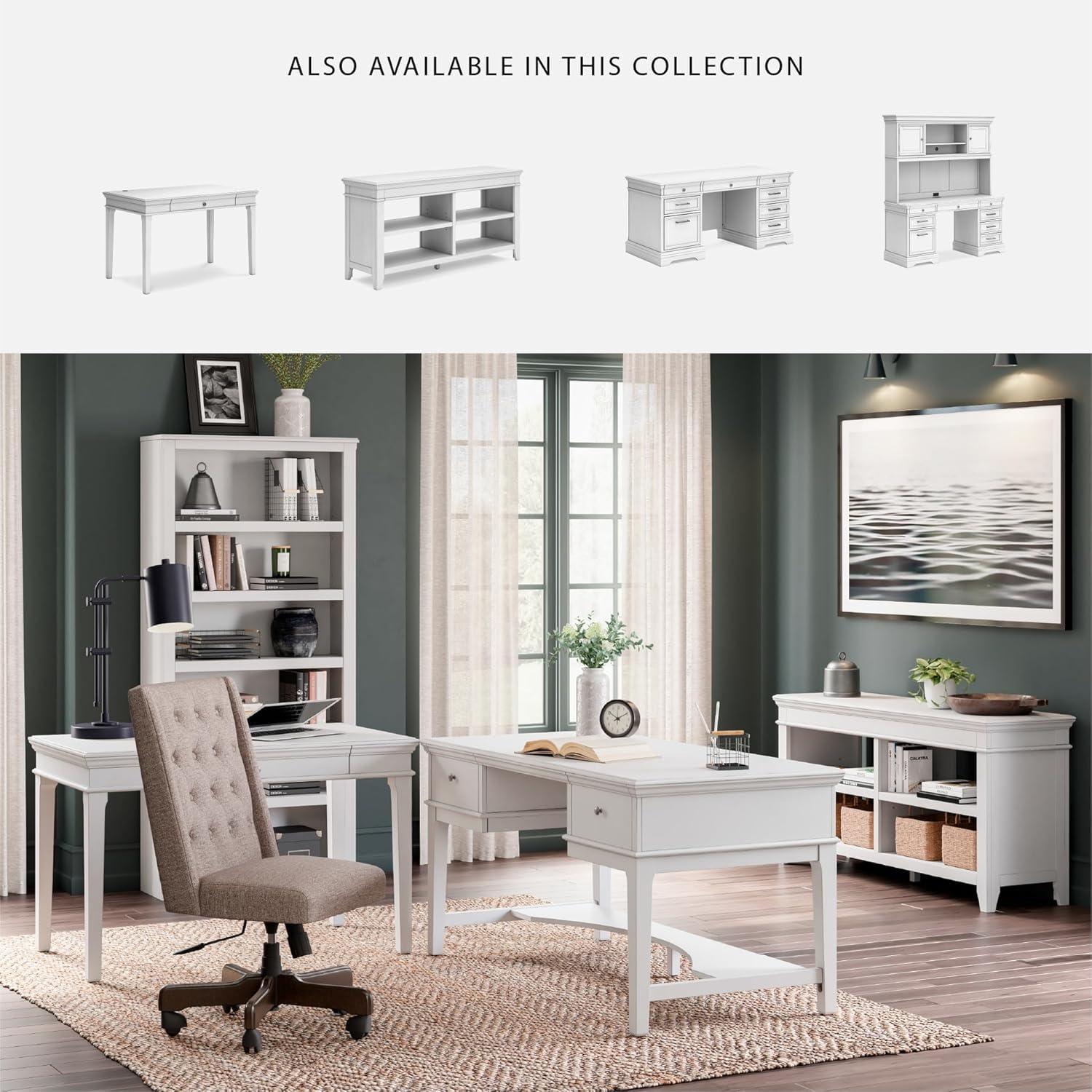 imageSignature Design by Ashley Kanwyn Classic Credenza with 2 Adjustable Shelves WhiteWhite