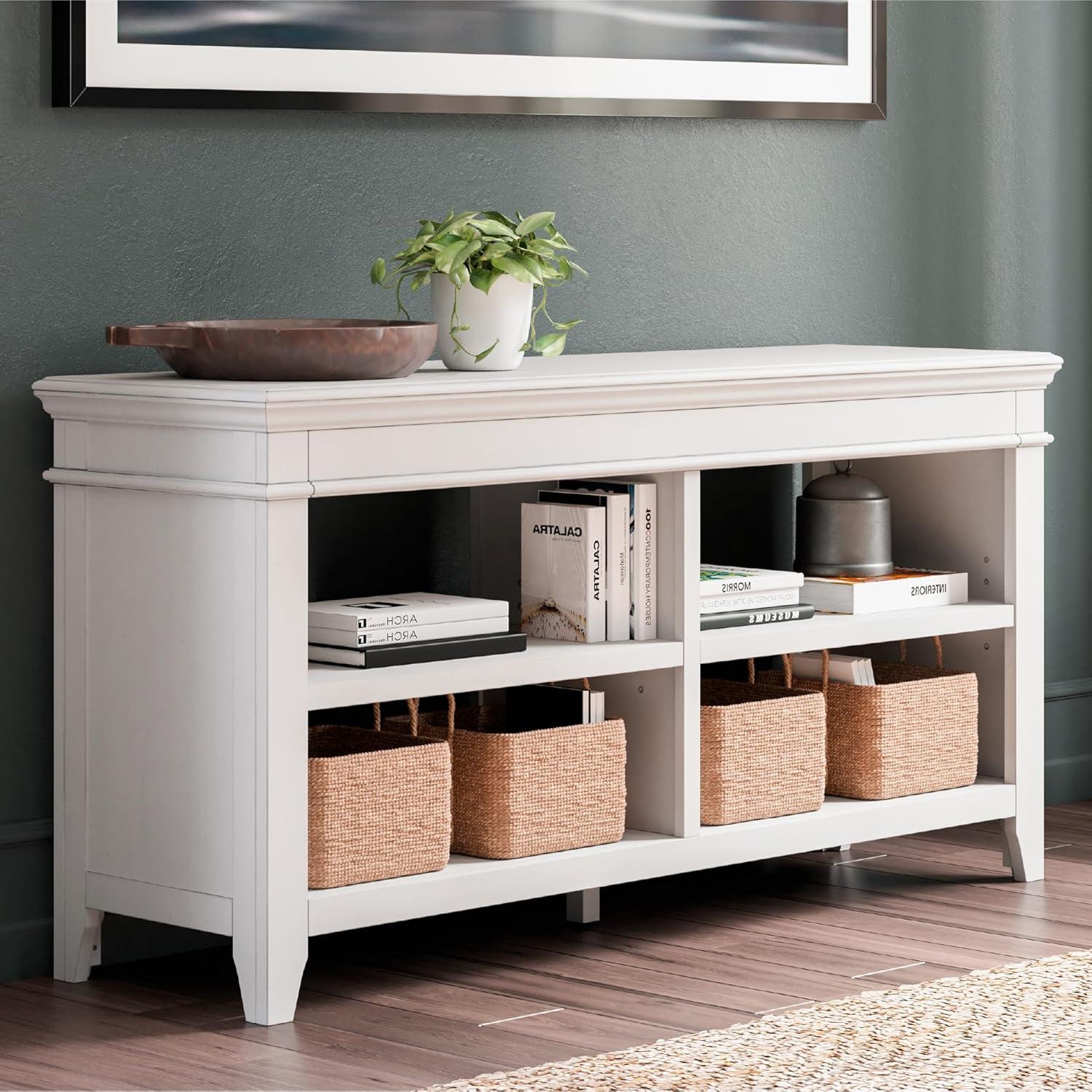 imageSignature Design by Ashley Kanwyn Classic Credenza with 2 Adjustable Shelves WhiteWhite