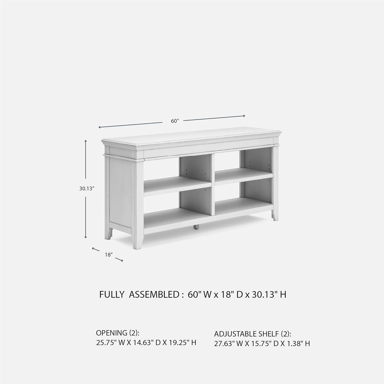 imageSignature Design by Ashley Kanwyn Classic Credenza with 2 Adjustable Shelves WhiteWhite