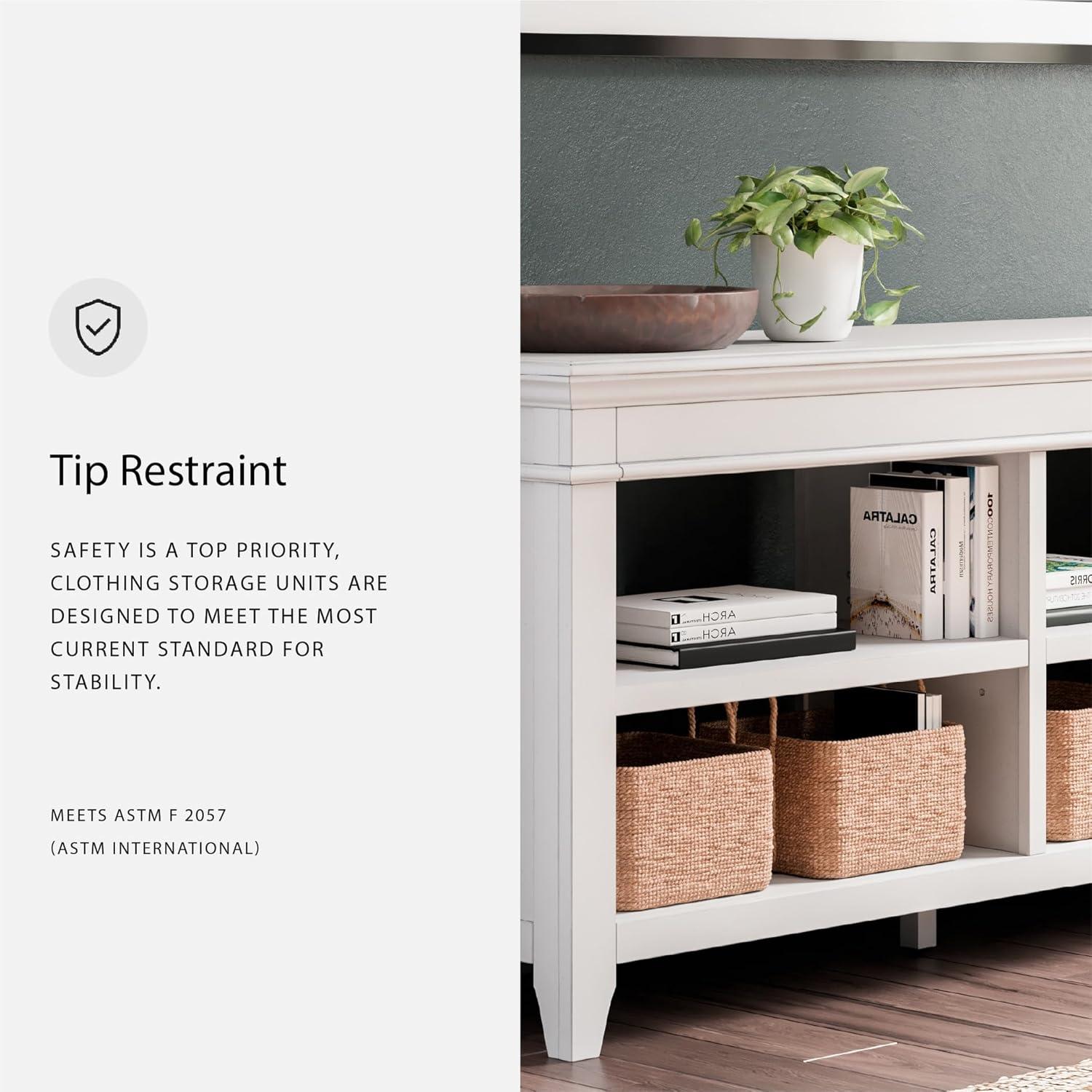 imageSignature Design by Ashley Kanwyn Classic Credenza with 2 Adjustable Shelves WhiteWhite